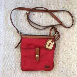 Dooney & Bourke | Red & Neon Pink Nylon Crossbody Purse